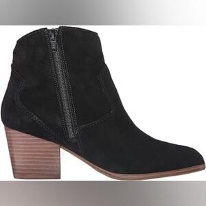 Aldo boots 8.5 black Marecchia Suede Leather Ankle 2" Heeled